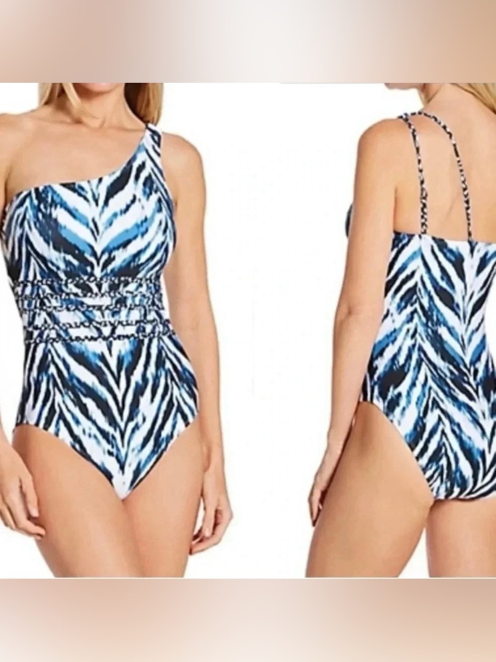 La Blanca Animal Instinct One Shoulder One Piece Swimsuit